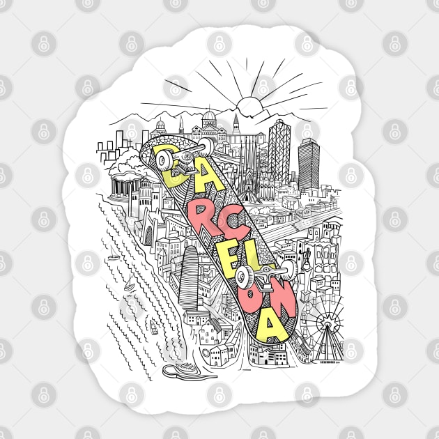 Barcelona Skateboard Sticker by Siegeworks